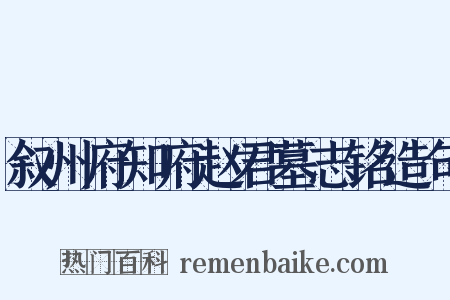 叙州府知府赵君墓志铭造句是什么意思的图片